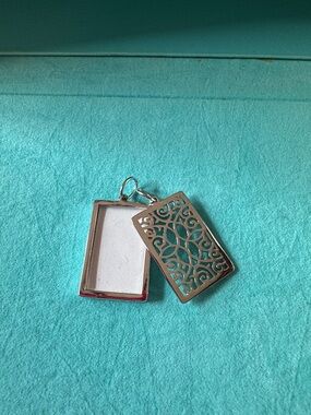 Origami Owl Silver Filigree Rectangle Locket Pendant